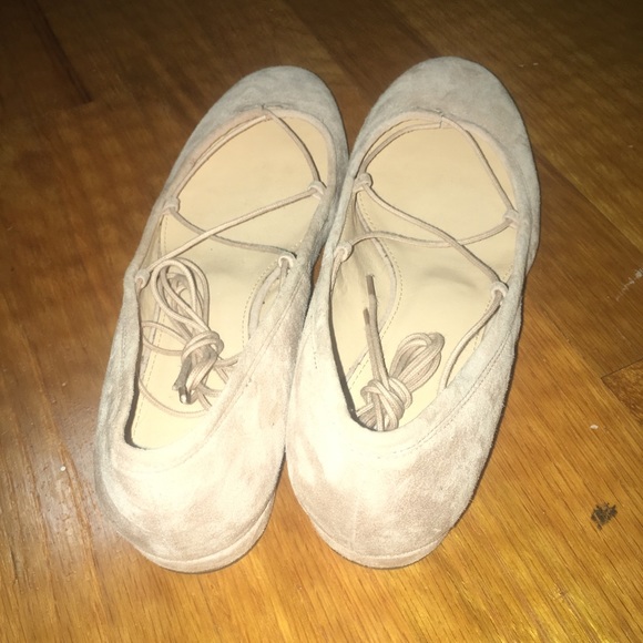J Crew Suede lace-up ballet flats - Picture 5 of 8